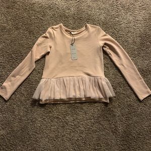 Peach sweater with tulle